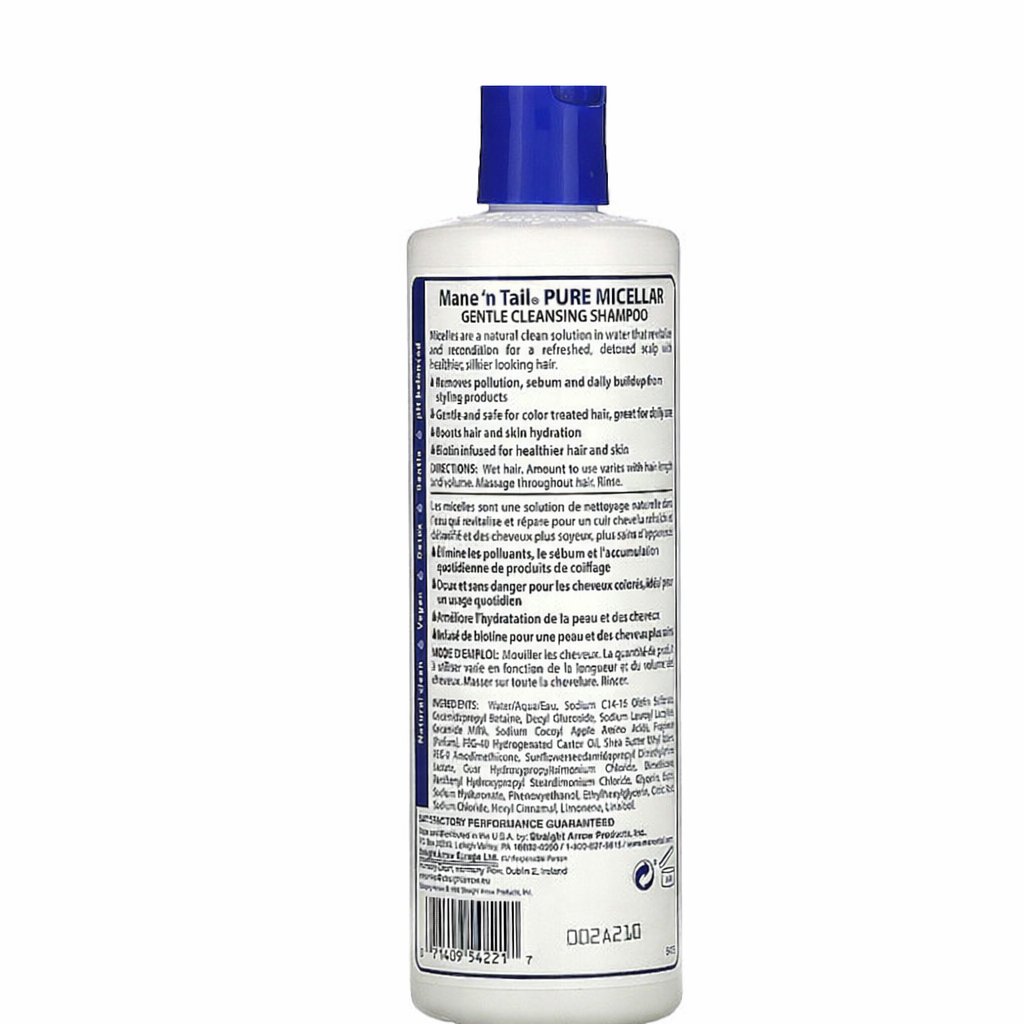 Mane N Tail Biotin Infused Micellar Shampoo 12oz | Detox & Revitalize Hair