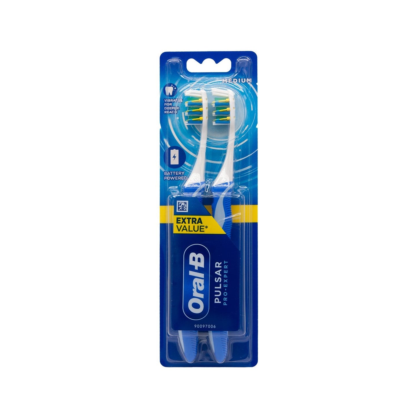 Oral-B Battery Toothbrush Pulsar Medium Bristles 2-Pack