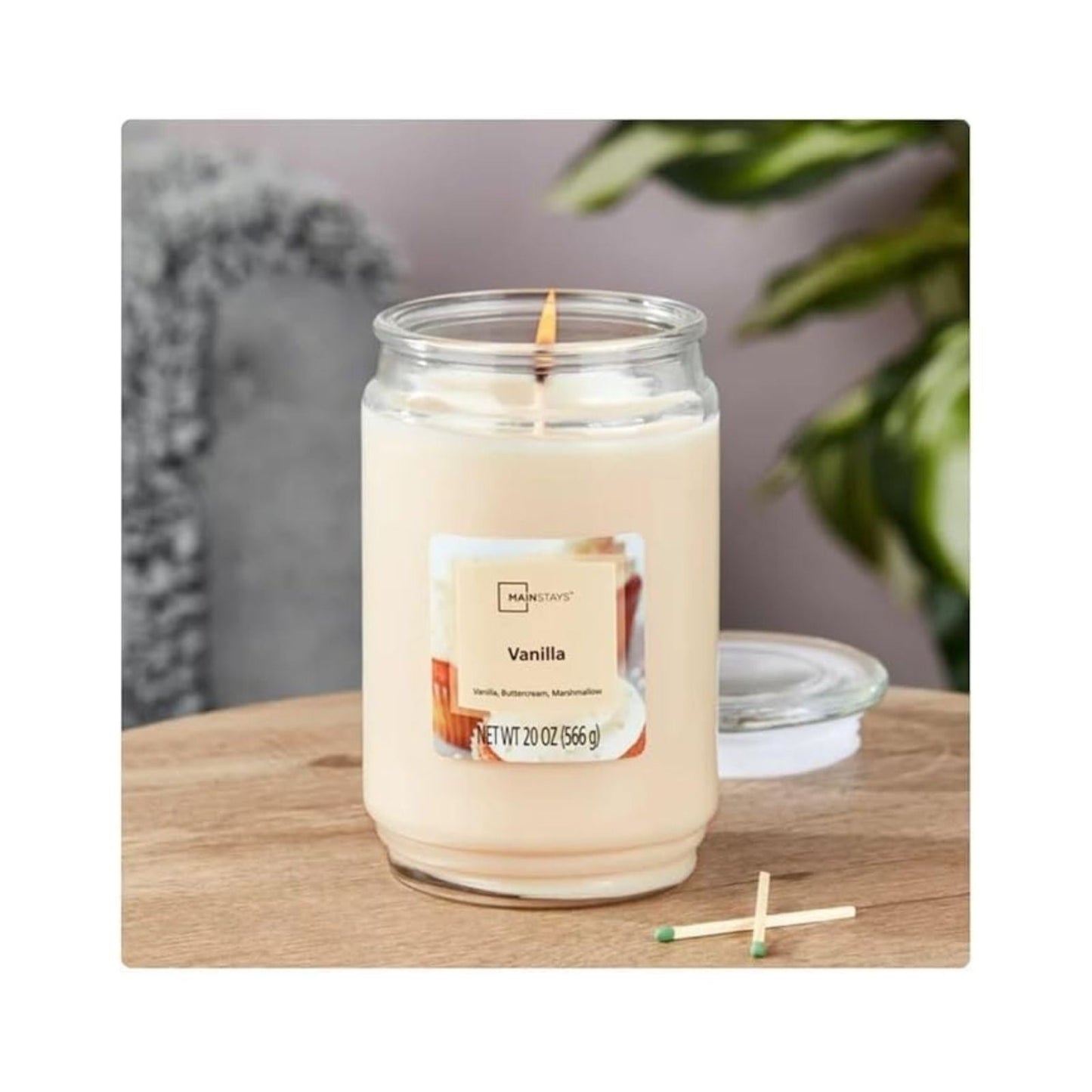 Mainstays Vanilla Scented Single-Wick Large Glass Jar Candle, 20 oZ