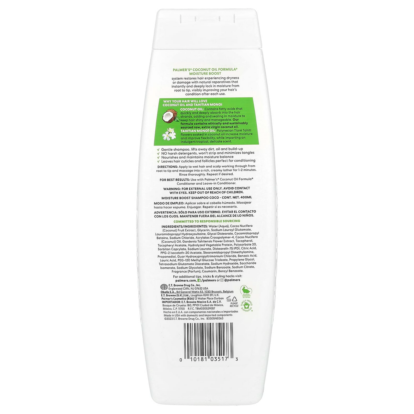 Palmer’s Coconut Oil Shampoo Moisture Boost 400ml | Dry, Damaged & Color-Treated Hair