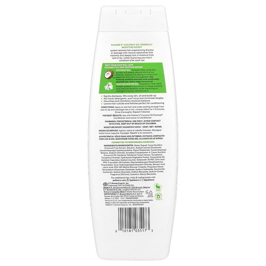 Palmer’s Coconut Oil Shampoo Moisture Boost 400ml | Dry, Damaged & Color-Treated Hair
