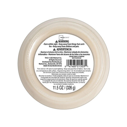Mainstays Creamy Vanilla Pumpkin 3 Wick Candle, 11.5 oz