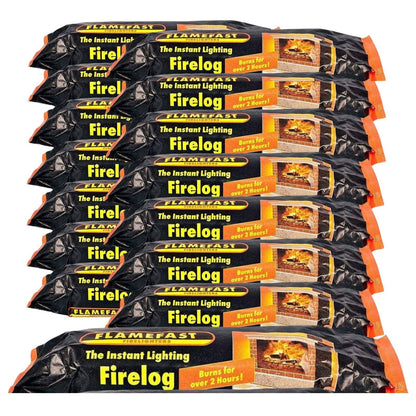 Flamefast Smokeless Instant Lighting,Open Fire, Garden Chimineas 2hrs Burn, 800g (Box of 15)