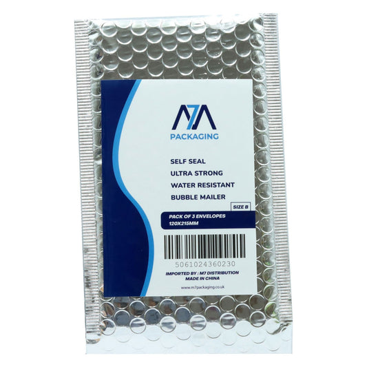 Bubble Silver Padded Envelope Size B 3 Pack 120x215mm (Box of 40)