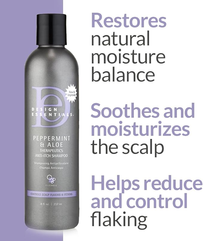 Design Essentials Peppermint & Aloe Anti-Itch Shampoo 8oz | Scalp & Dandruff Relief