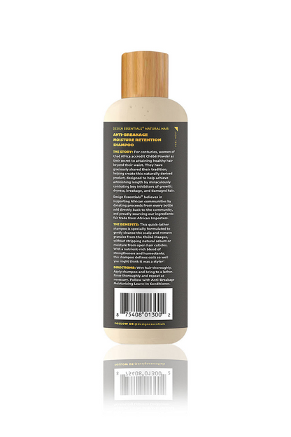 Design Essentials Natural African Chebe Anti-Breakage Moisture Retention Shampoo 12oz | Gentle Cleansing & Strength