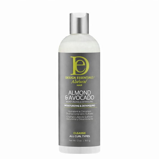 Design Essentials Natural Almond & Avocado Moisturizing & Detangling Sulfate-Free Shampoo 12oz | Hydrating Cleanse