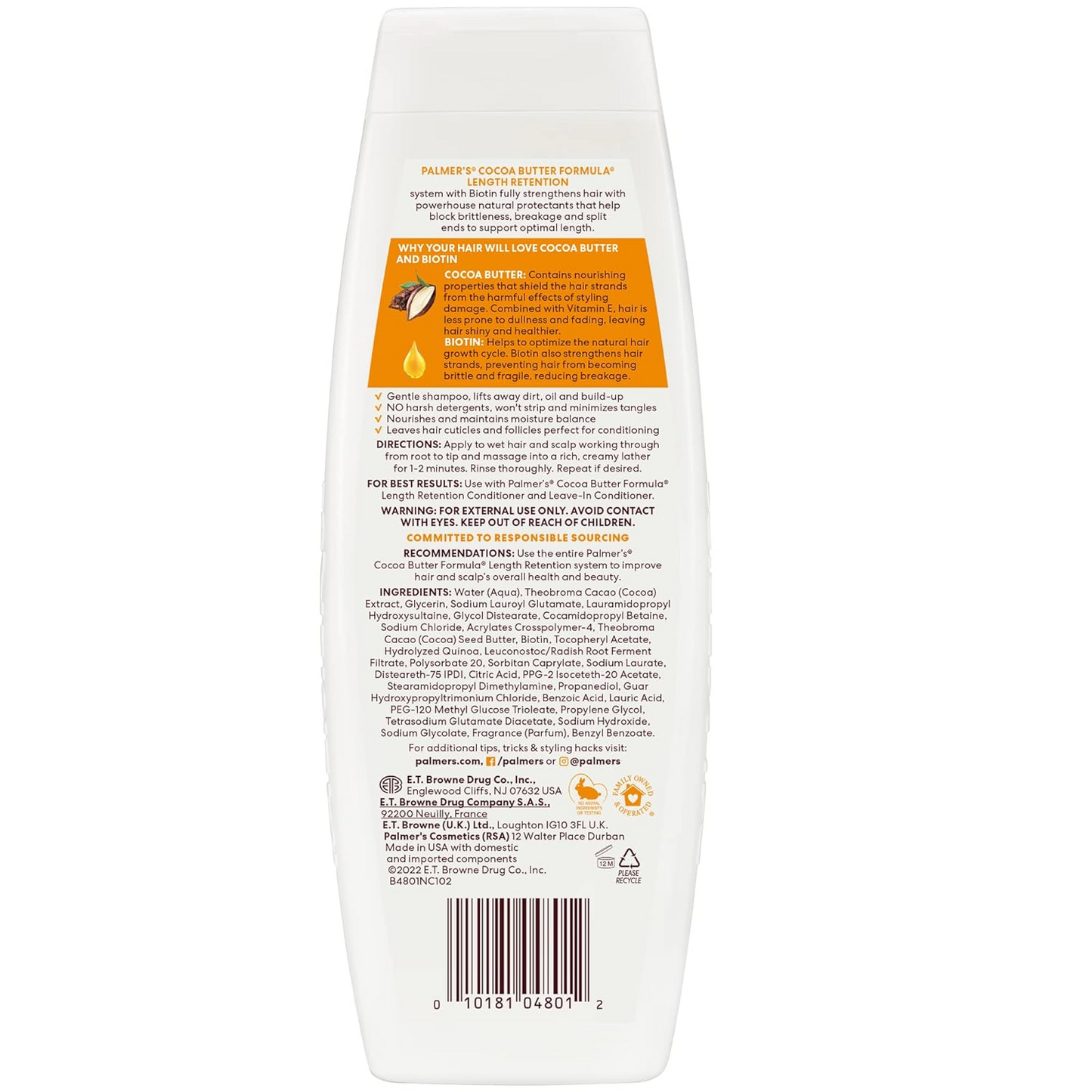 Palmer’s Cocoa Butter Shampoo Length Retention 400ml |Sulfate & Silicone Free