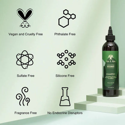 AS I AM Rosemary Shampoo 237ml | Strengthens, Moisturizes & Balances Scalp