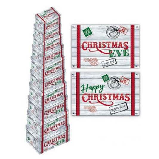 10Pc Oblong Crate Gift Box XMAS