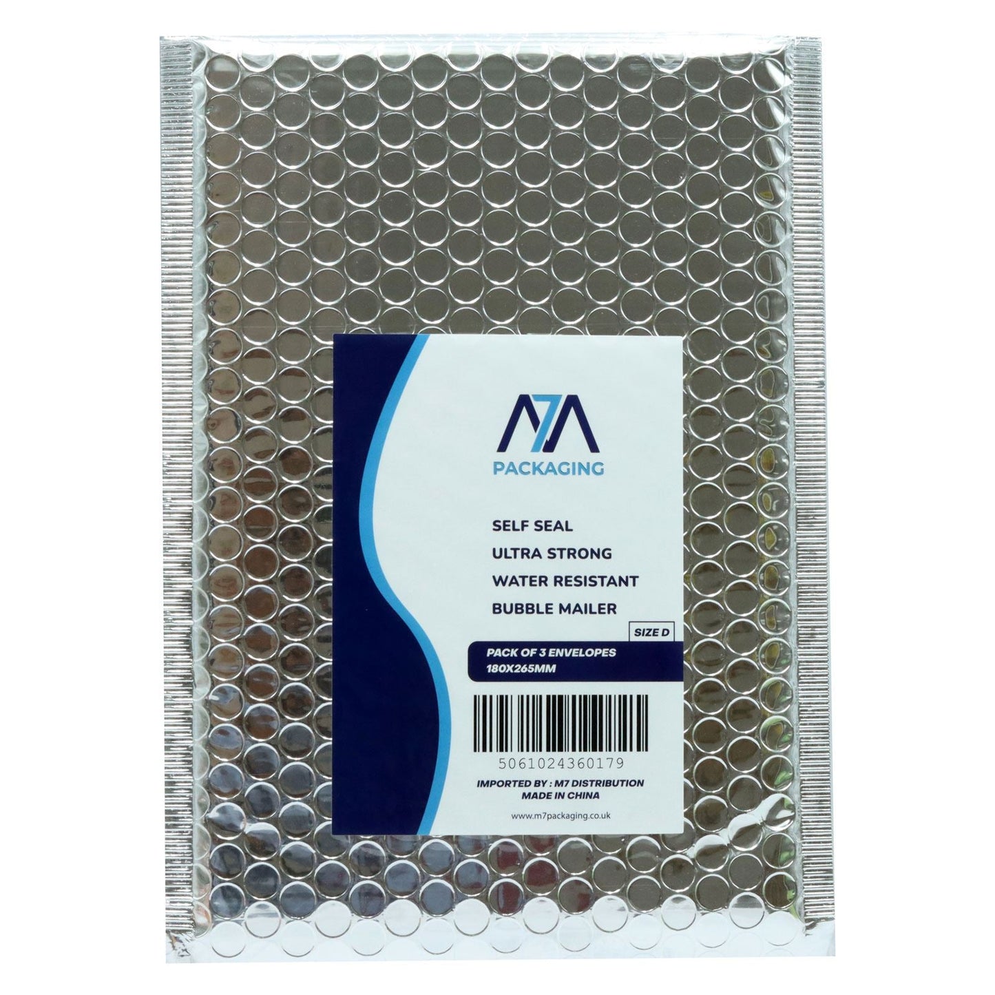 Envelope Bubble Silver Peel and Seal Protective Size D 180x265mm 3 Pack (Box of 40)