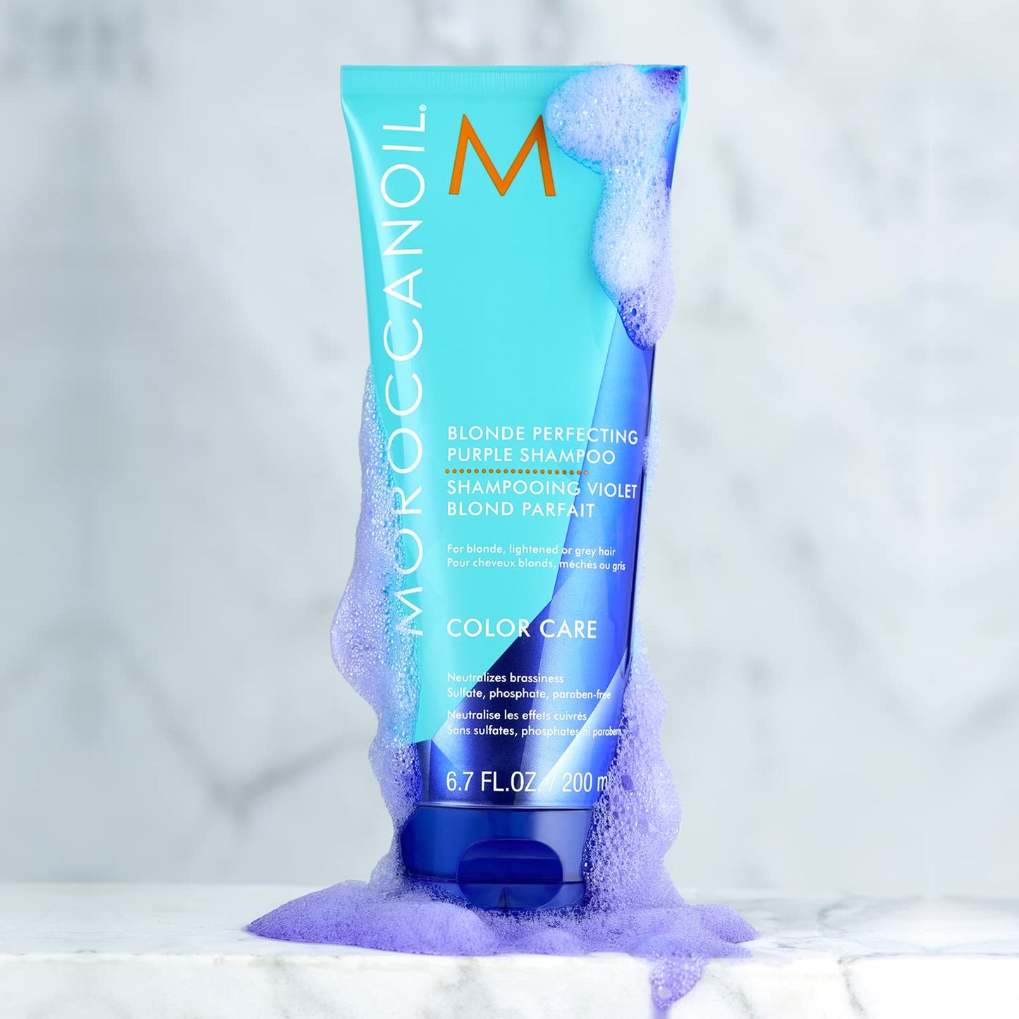 Moroccanoil Blonde Perfecting Purple Shampoo 200ml | Neutralize Brassiness