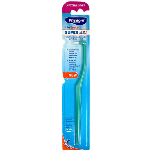 Wisdom Interspace Toothbrush | Single Tuft Brush | Super Slim | For crowns, bridges and orthodontic appliances